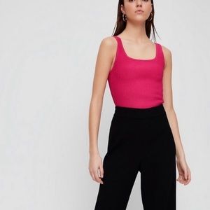 Aritzia Sculpt Knit Squareneck Tank in Pink